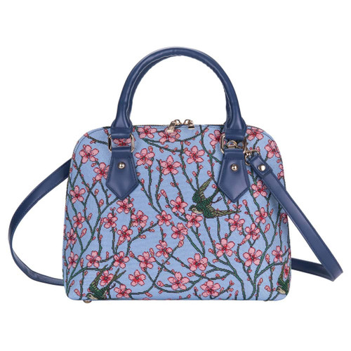 Almond Blossom And Swallow Convertible Top Handle Purse Handbag