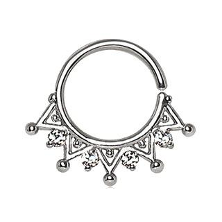 316L Stainless Steel Royal Ornate Seamless Ring / Septum Ring