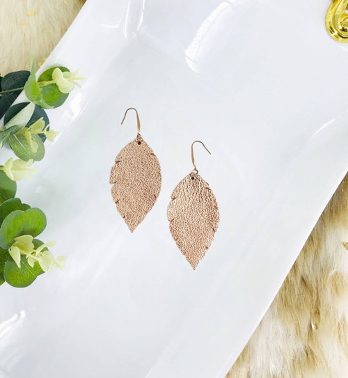 Gold Leather Earrings 