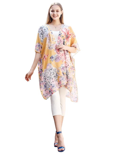 Gold Hydrangea Kimono