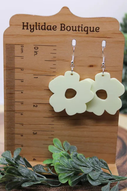 Yellow Pastel Boho Flowers || Dangle Earrings || Hypoallergenic