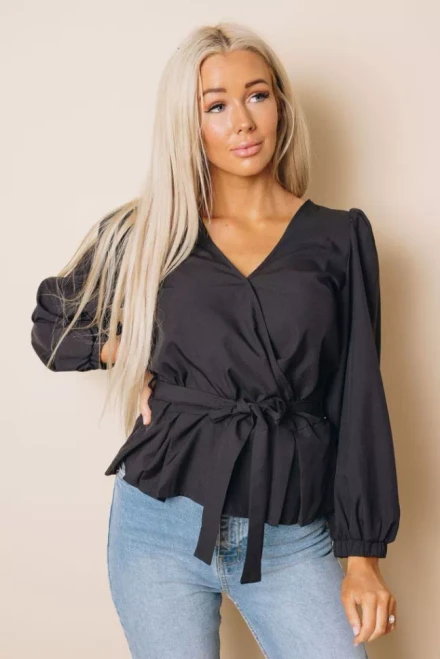 Lane Ruffled Wrap Blouse