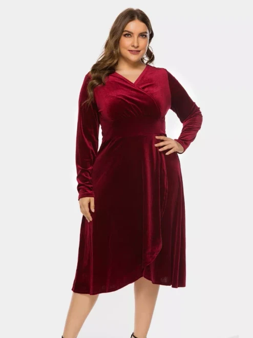 Hi-Lo Hem Velvet Dress