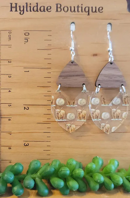 Highland Cows & Hay Bales Dangle Earrings