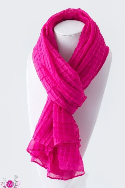 SQUARE SEAM in Fuchsia SCARF