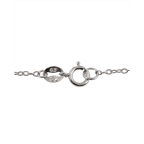 Collette Z Sterling Silver with Rhodium Plated Clear Round Cubic Zirconia Heart Drop Necklace