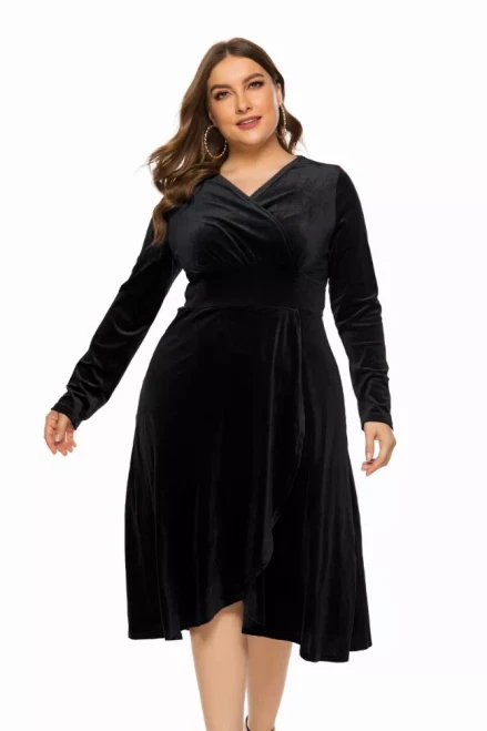 Hi-Lo Hem Velvet Dress