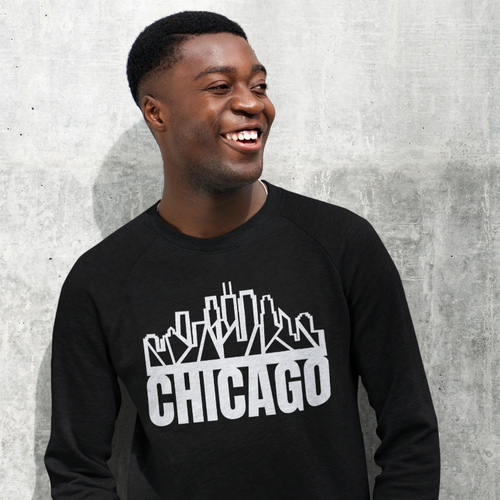 Chicago Skyline Crewneck with "Chicago" Text