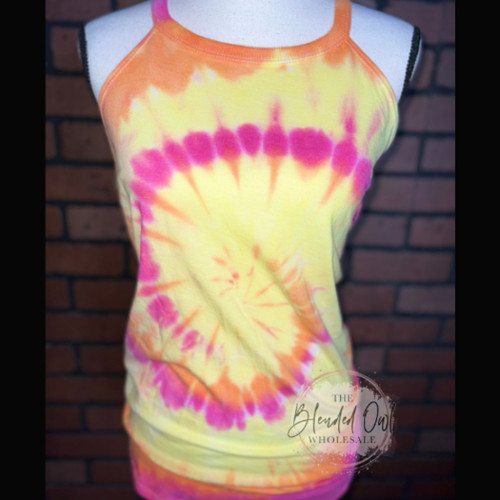 Rainbow Sherbet Tie Dye Blank Rocker Tank