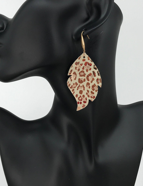 Leopard Leather Earrings 