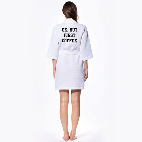 OK, But First Coffee Waffle Robe