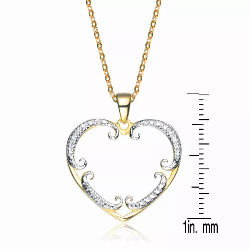 Collette Z Goldplated Sterling Silver Cubic Zirconia Heart Shape Necklace
