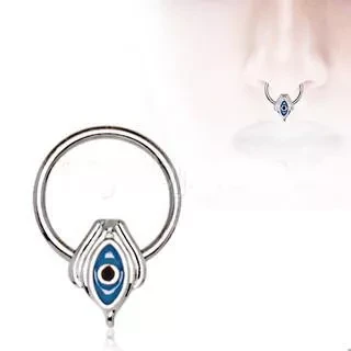 Egyptian Blue Eye Captive Bead Ring