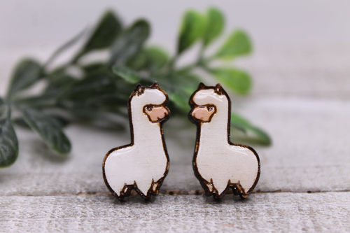 Llamas || 15mm Glass Stud Earrings