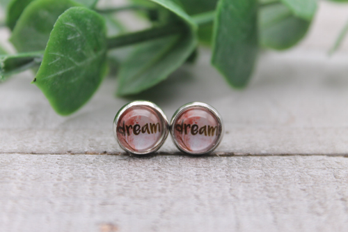 Dream | Mini  Glass Stud Earrings | Hypoallergenic