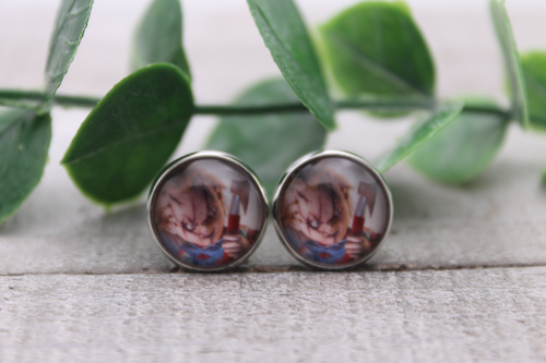 Chucky & Axe || Glass Stud Earrings || Hypoallergenic