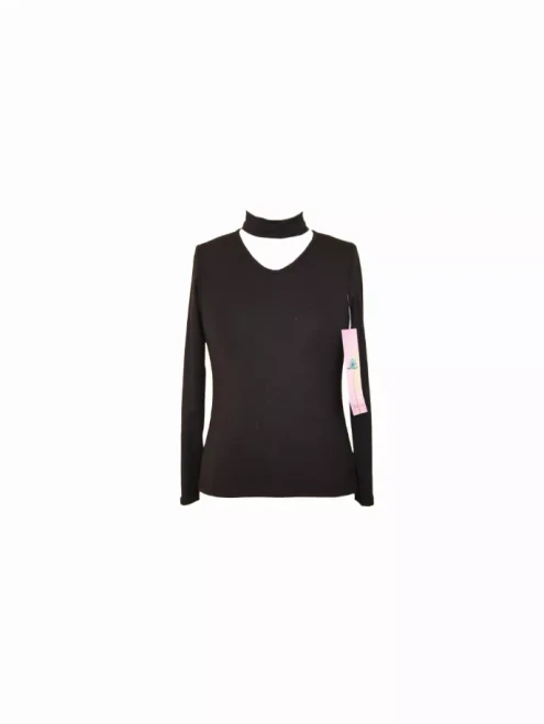 Fitted Top with Choker Collar
