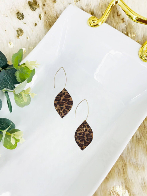 Cheetah Genuine Cork Leather Earrings 