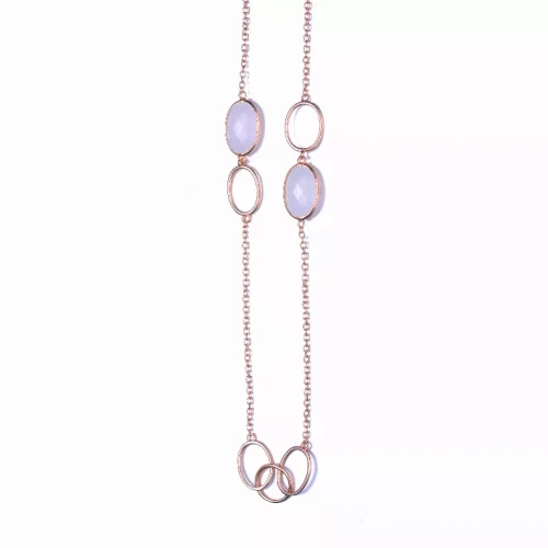 Collette Z Sterling Silver white Oval Cubic Zirconia Necklace