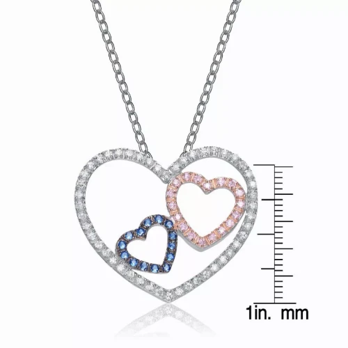 Collette Z Sterling Silver Black and Yellow Cubic Zirconia Pendant