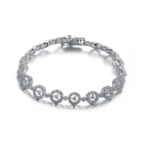 Collette Z Sterling Silver Cubic zirconia  Circle Bracelet