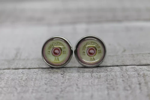 12 ga Winchester  Glass Stud Earrings