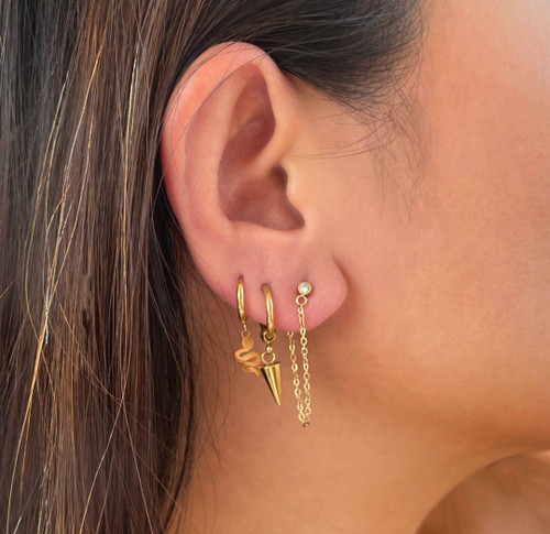 SERPENTINE GOLD HUGGIE HOOP EARRINGS