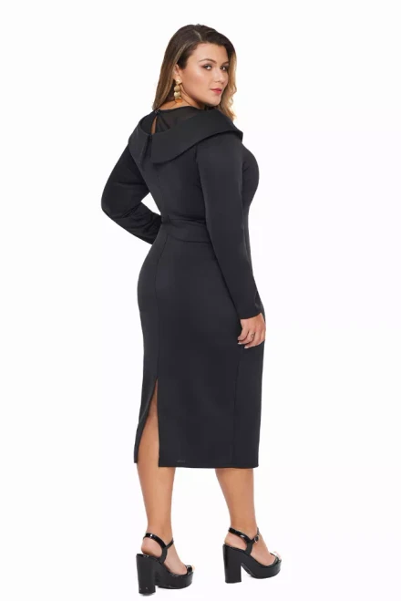 Soft Neck Patchwork Dress