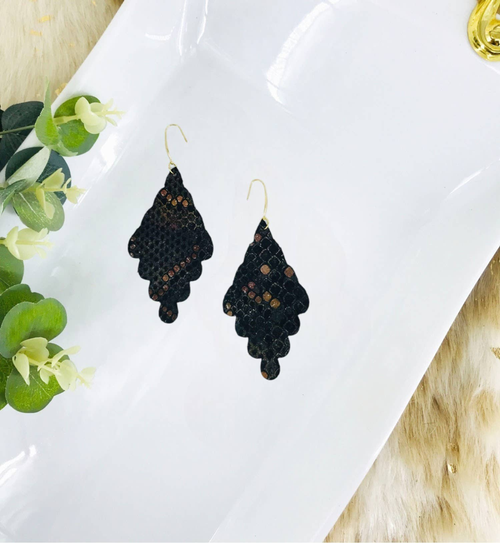Dust Sunset Metallic Leather Earrings 