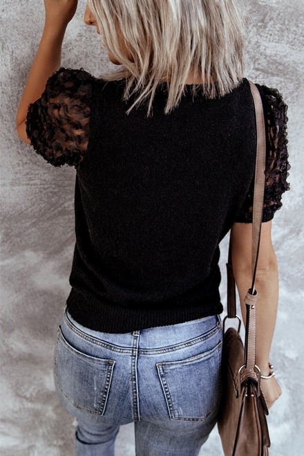Classic Sheer Sleeve knitted top
