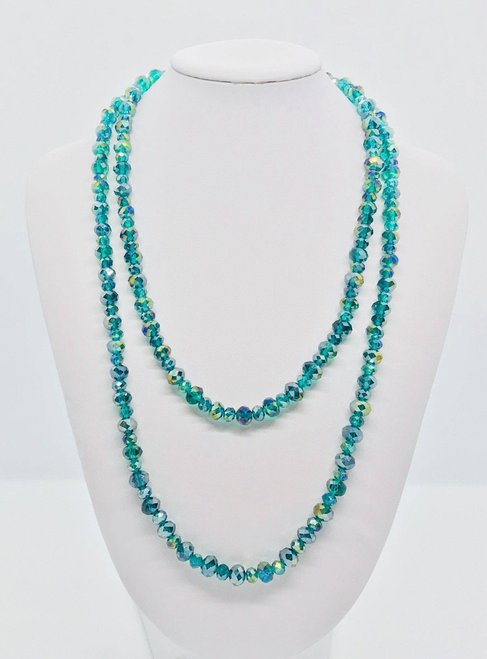 42" Hand-Strung  Glass Bead Necklace