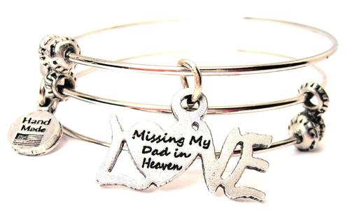 Missing My Dad In Heaven Triple Style Bracelet