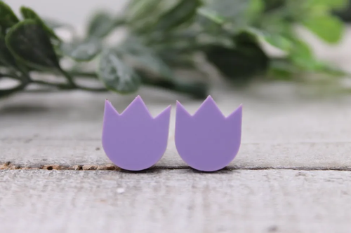 Purple Tulips || Stud Earrings || Hypoallergenic