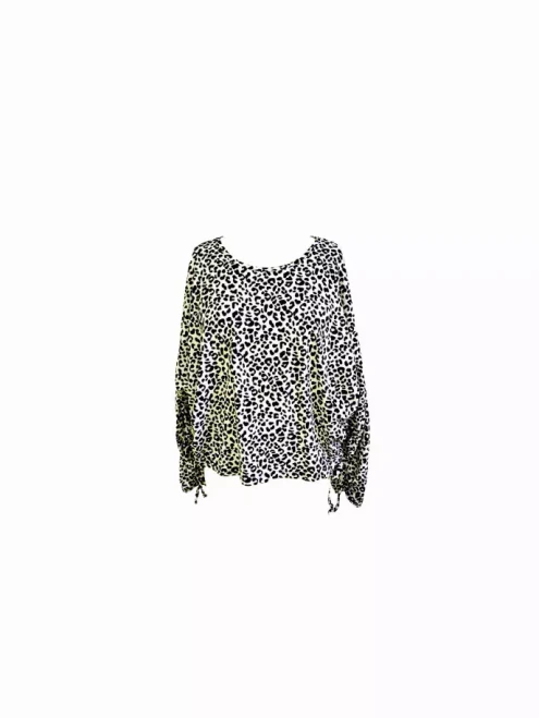 Snow Leopard Top ft Ruched Sides