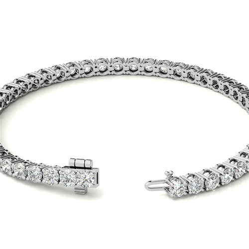 3.50 CTW Lab Grown Diamond Tennis Bracelet  in 14kt White/Yellow Gold (G/VS) AGI Certified