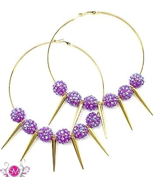 Celebrity Inspired Crystal Studs and Spike Hoop Earrings