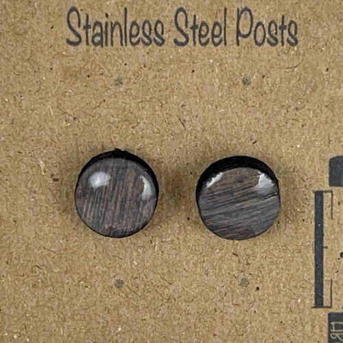 Small - Castle Stone - Handmade Stud Wooden Earrings - Minimalistic Circl