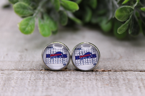 Buffalo Bills Football - Fan || 12mm Glass Stud Earrings