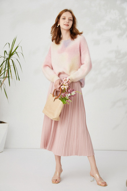 Fangyan | Asrah Pink Mohair Sweater