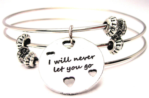 I Will Never Let You Go Triple Style Bangle Bracelet
