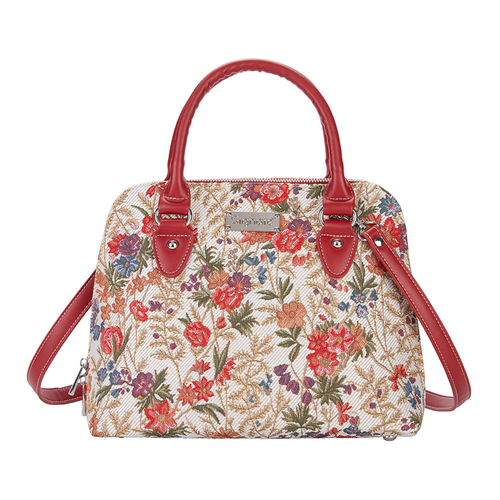 Flower Meadow Convertible Top Handle Purse Handbag