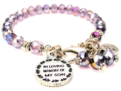In Loving Memory Of My Son Splash Of Color Crystal Bracelet