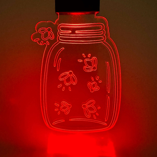 Fireflies in a Mason Jar Rechargeable LED Keychain with Clip