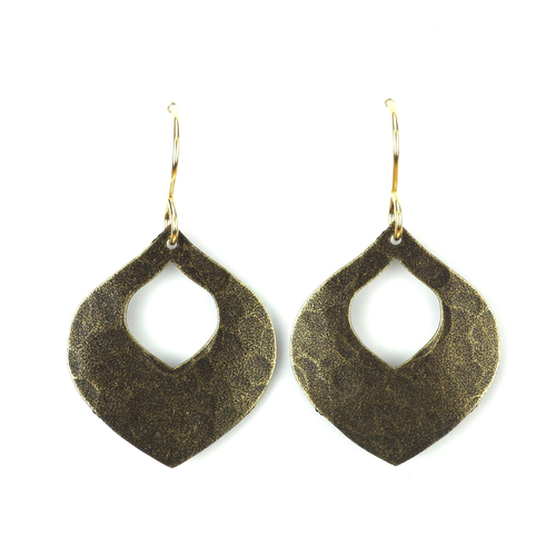 Small Wide Brass Leaf with Cut-Out.