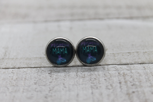 Mermaid Mama Glass Stud Earrings