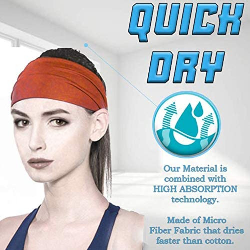 Mens Headband for Long Hair - Women Workout Head Band - Unisex Running Headbands - Mens Workout Hairband - Head Band for Men & Women 