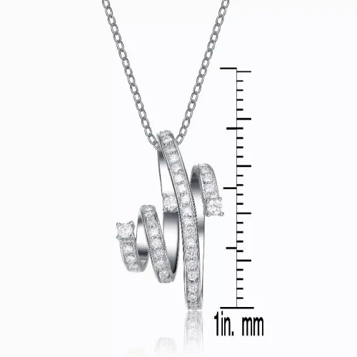 Collette Z Sterling Silver Cubic Zirconia Twirl Necklace