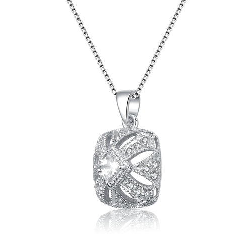 Collette Z Sterling Silver Cubic Zirconia Multi-Slit  Necklace
