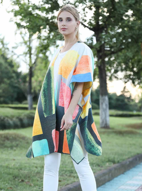 Cashmere-Wool-Blended Crystal Stone F/W Kimono