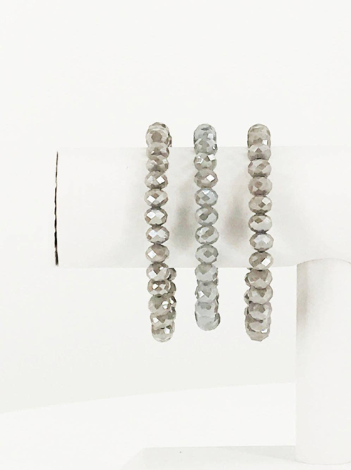 Dark Glass Bead Stretchy Bracelet
